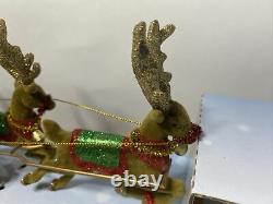 Peters Flying Santa Moving Christmas Tree Ornament Topper Reindeer Sleigh Tested