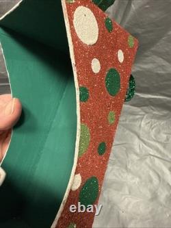 Pier 1 One VTG SLEIGH SANTA CLAUS REINDEER CHRISTMAS Presents GLITR Decor VG/EUC