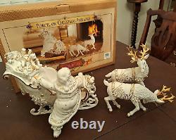 Porcelain Christmas Ensemble Grandeur Noel Collector's Edition 2000 Santa Sleigh