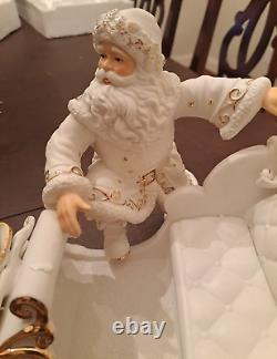 Porcelain Christmas Ensemble Grandeur Noel Collector's Edition 2000 Santa Sleigh