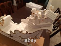 Porcelain Christmas Ensemble Grandeur Noel Collector's Edition 2000 Santa Sleigh