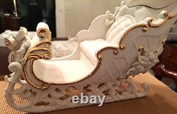 Porcelain Christmas Ensemble Grandeur Noel Collector's Edition 2000 Santa Sleigh