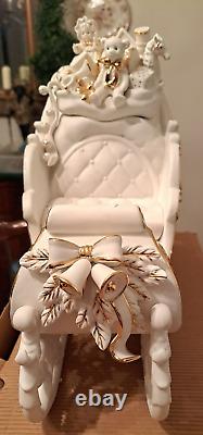 Porcelain Christmas Ensemble Grandeur Noel Collector's Edition 2000 Santa Sleigh