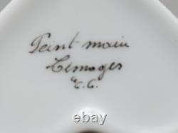 Porcelain Limoges Trinket Box Santa in Reindeer Sleigh Heart France Retired