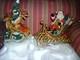 Porcelain Santa Claus With Sleigh And Reindeer Xmas Christmas Decorations