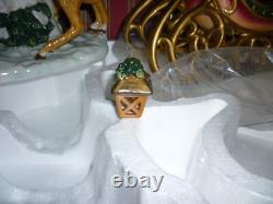 Porcelain Santa Claus With Sleigh And Reindeer Xmas Christmas Decorations