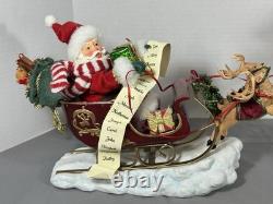 Possible Dreams Clothtique Eight Tiny Reindeer Santa Sleigh Dept 56 Box 4022801