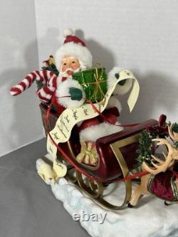 Possible Dreams Clothtique Eight Tiny Reindeer Santa Sleigh Dept 56 Box 4022801