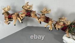 Possible Dreams Clothtique Eight Tiny Reindeer Santa Sleigh Dept 56 Box 4022801