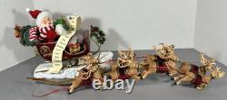 Possible Dreams Clothtique Eight Tiny Reindeer Santa Sleigh Dept 56 Box 4022801