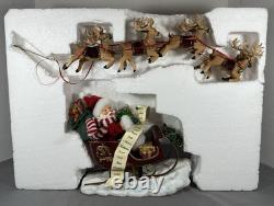 Possible Dreams Clothtique Eight Tiny Reindeer Santa Sleigh Dept 56 Box 4022801