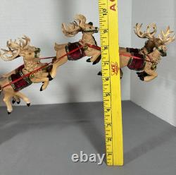 Possible Dreams Clothtique Eight Tiny Reindeer Santa Sleigh Dept 56 Box 4022801