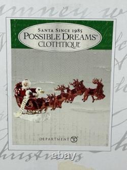 Possible Dreams Clothtique Eight Tiny Reindeer Santa Sleigh Dept 56 Box 4022801