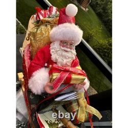 Possible Dreams Clothtique Santa Sleigh Reindeer Figurine Christmas Decor PDR