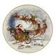 Pottery Barn Plate Nostalgic Santa Reindeer Sleigh Large Round Serving Platter