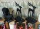 Pottery Barn Santa Sleigh & Reindeer Stocking Holders -nib- On Comet, On Mantel