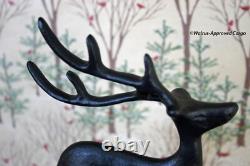 Pottery Barn Santa Sleigh & Reindeer Stocking Holders -nib- On Comet, On Mantel