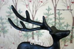 Pottery Barn Santa Sleigh & Reindeer Stocking Holders -nib- On Comet, On Mantel