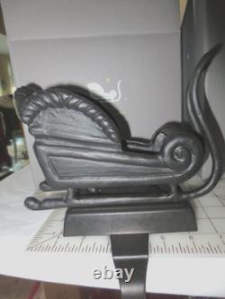 Pottery Barn Santa's Sleigh Reindeer Christmas Stocking Holders NIB