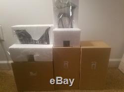 Pottery Barn Santas Sleigh and Reindeer Stocking Holders (set of 3) New In Box