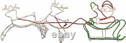 Pre-Lit Christmas Rope Light Silhouette Santa Sleigh Reindeer Flashing Outdoor