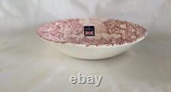 Queen's Santa Claus Sleigh Reindeer Village Pasta Bowls 9 Red Set of 4 NEW