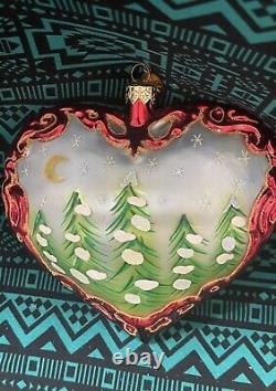 RADKO HEARTLAND SLEIGH-RIDE Ornament 5 Santa Reindeer Heart