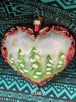 RADKO HEARTLAND SLEIGH-RIDE Ornament 5 Santa Reindeer Heart
