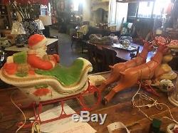 RARE! 1940's Puloron Santa Sleigh with 2 Reindeer PRICE REDUCED