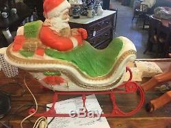 RARE! 1940's Puloron Santa Sleigh with 2 Reindeer PRICE REDUCED