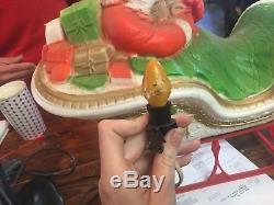 RARE! 1940's Puloron Santa Sleigh with 2 Reindeer PRICE REDUCED