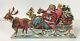 Rare 1950-1960's Santa Clause Sleigh Reindeer Moving Music Box 14