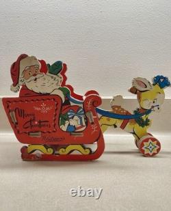 RARE! 1950's Whitman's Santa Reindeer Sleigh Promotional Christmas Dolly Toy