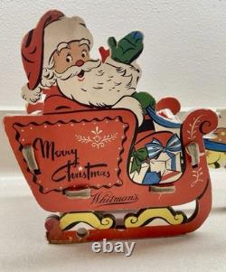RARE! 1950's Whitman's Santa Reindeer Sleigh Promotional Christmas Dolly Toy