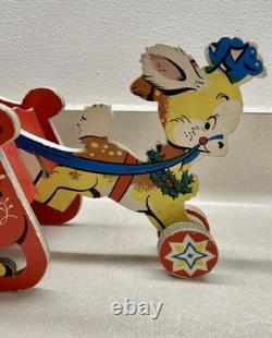 RARE! 1950's Whitman's Santa Reindeer Sleigh Promotional Christmas Dolly Toy
