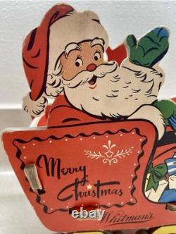 RARE! 1950's Whitman's Santa Reindeer Sleigh Promotional Christmas Dolly Toy