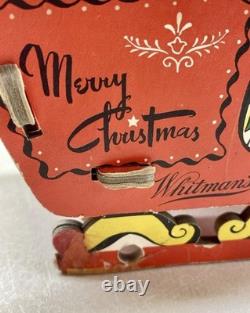 RARE! 1950's Whitman's Santa Reindeer Sleigh Promotional Christmas Dolly Toy