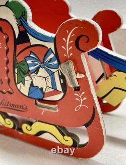 RARE! 1950's Whitman's Santa Reindeer Sleigh Promotional Christmas Dolly Toy