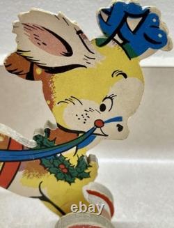RARE! 1950's Whitman's Santa Reindeer Sleigh Promotional Christmas Dolly Toy