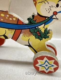 RARE! 1950's Whitman's Santa Reindeer Sleigh Promotional Christmas Dolly Toy
