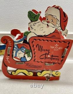 RARE! 1950's Whitman's Santa Reindeer Sleigh Promotional Christmas Dolly Toy