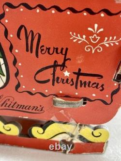 RARE! 1950's Whitman's Santa Reindeer Sleigh Promotional Christmas Dolly Toy