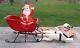 Rare 1960's Vintage Beco Blowmold Jolly Santa #988 Sleigh #989 Reindeer Parts