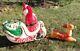 Rare 1970 Empire Plastics Corp Santa In Sleigh Withreindeer Light Up Blow Mold