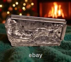 RARE Antique Jaburg Brothers Santa in Sleigh with Reindeer Chocolate Mold 99
