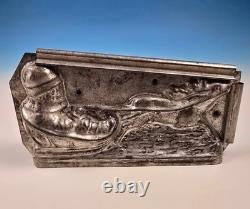 RARE Antique Jaburg Brothers Santa in Sleigh with Reindeer Chocolate Mold 99