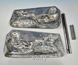 RARE Antique Jaburg Brothers Santa in Sleigh with Reindeer Chocolate Mold 99