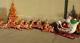 Rare Blow Mold Santa In Sleigh With The Complete Set Of 9 Flying Reindeer