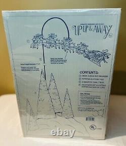 RARE Dept. 56 Snow Village Animated Reindeer And Sleigh Up Up & Away NEW