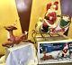 Rare General Foam 36 Reindeer Lighted Blow Mold In Box! Santa Sleigh Vintage